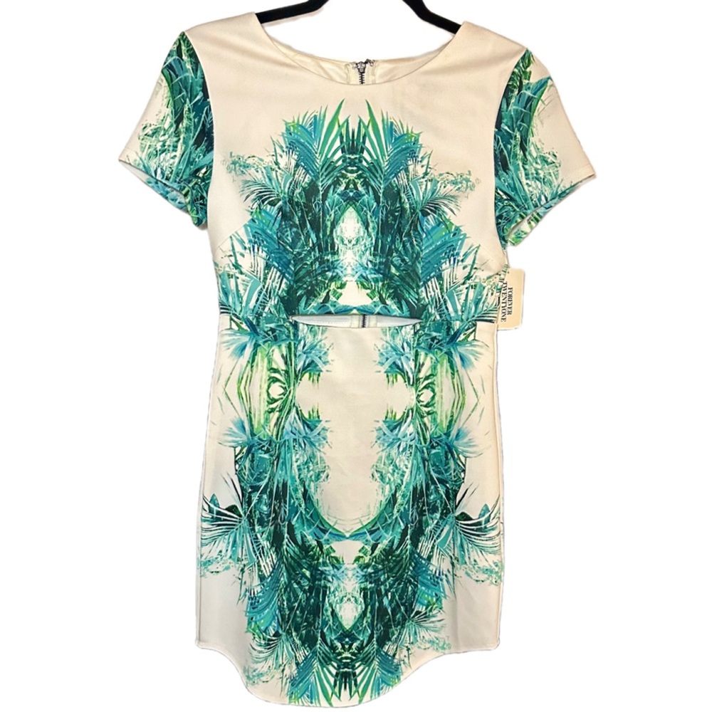 Tropical Print Short Sleeve Dress